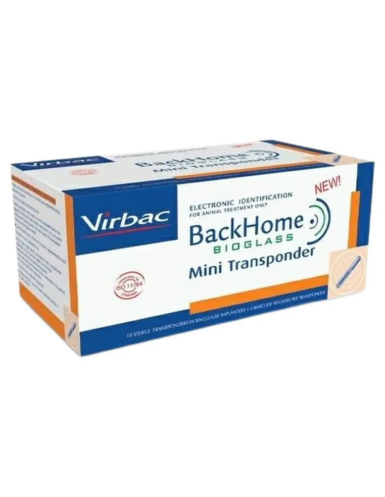 BackHome Mini Trasponder Virbac 10 mini microchip 1,41x8,3 mm  