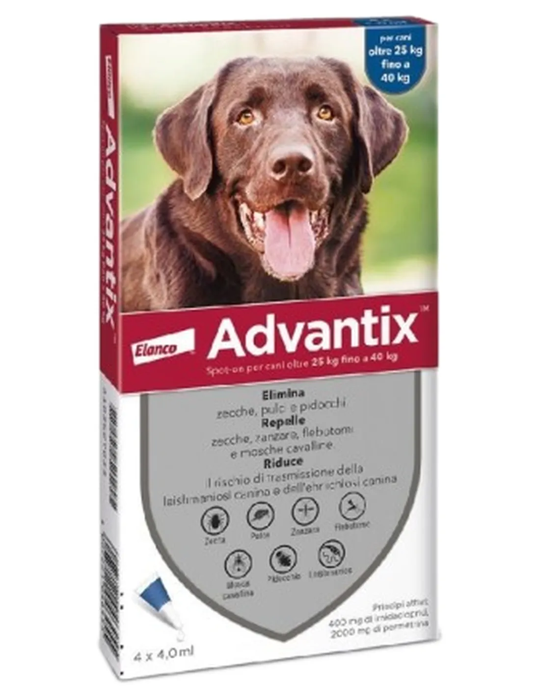 Advantix cani 25 - 40 kg 4 pipette   Advantix cani 25 - 40 kg 4 pipette