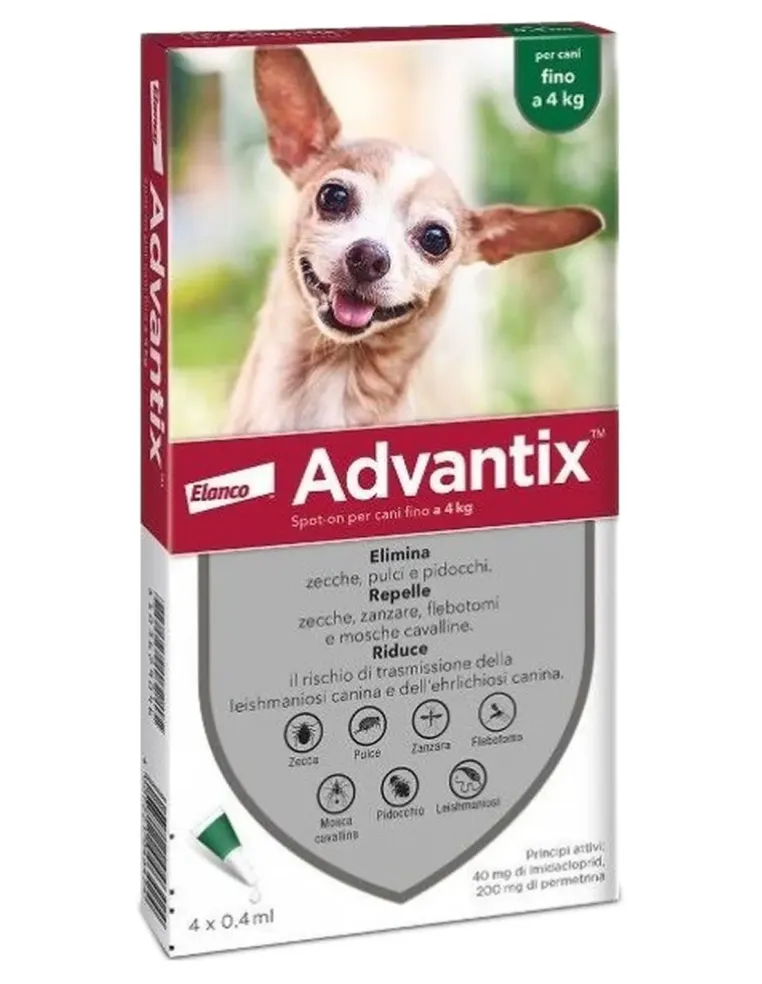 Advantix cani fino a 4 kg 4 pipette  