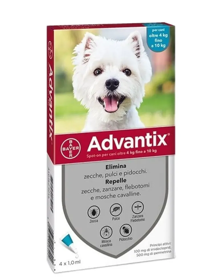 Advantix cani 4 - 10 kg 4 pipette  