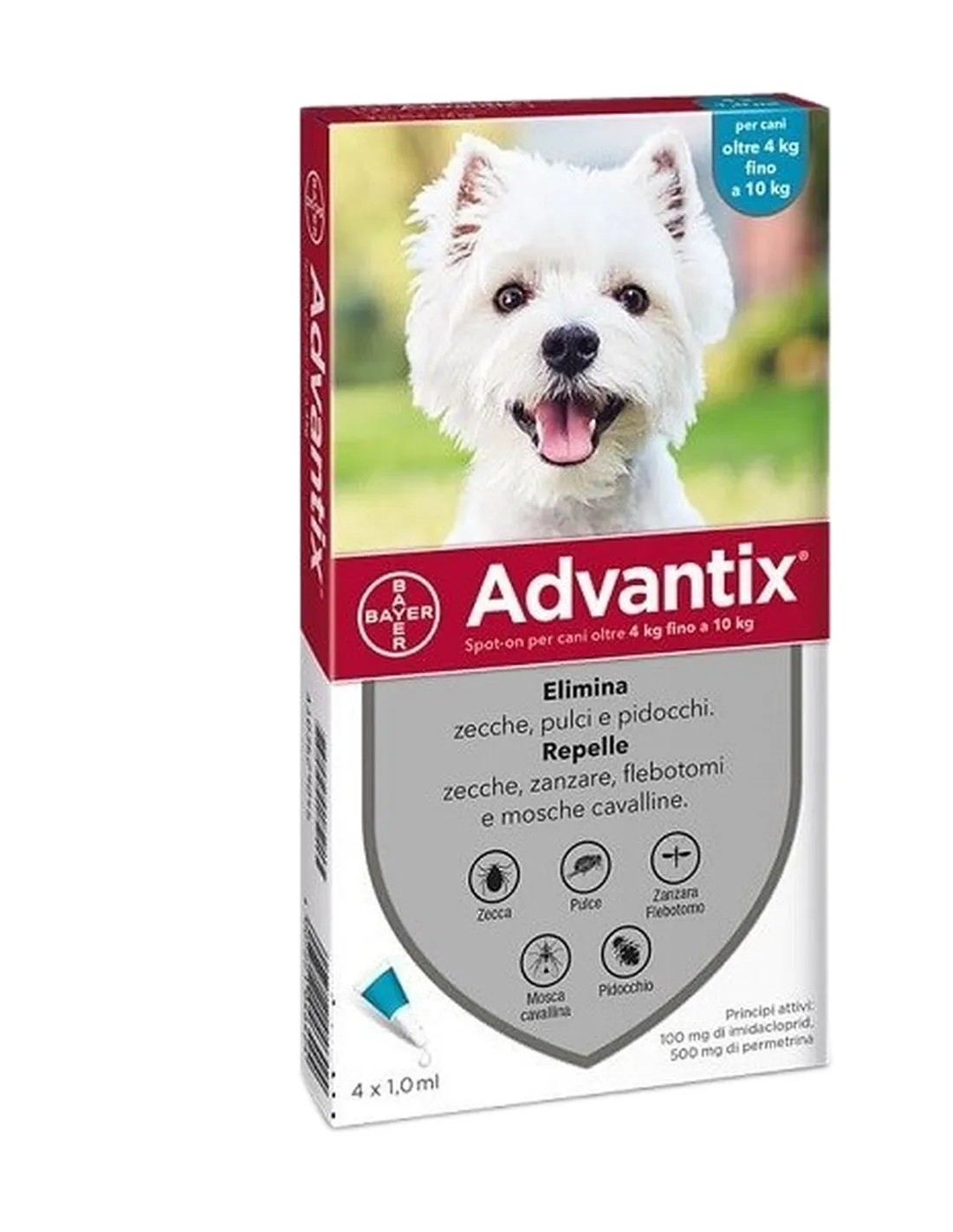 Advantix cani 4 - 10 kg 4 pipette   Advantix cani 4 - 10 kg 4 pipette