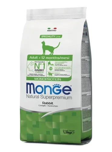 Monge gatti monoproteico coniglio 1,5 kg  