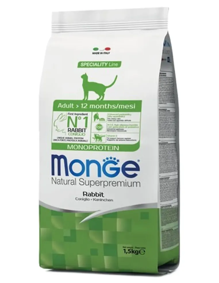 Monge gatti monoproteico coniglio 1,5 kg  