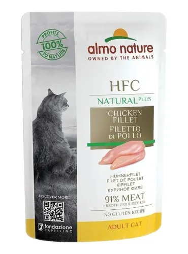 Almo nature hfc natural plus gatto filetto di pollo busta 55 gr