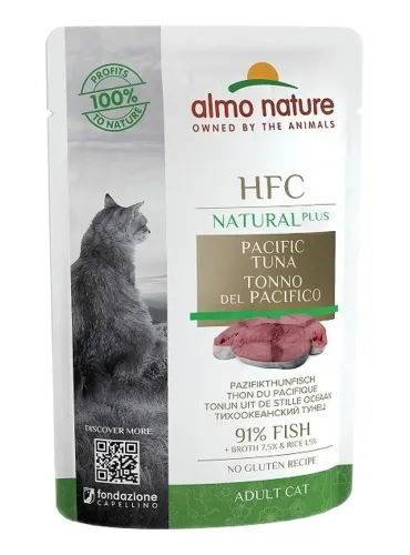 Almo nature hfc natural plus gatto tonno del pacifico busta 55 gr  