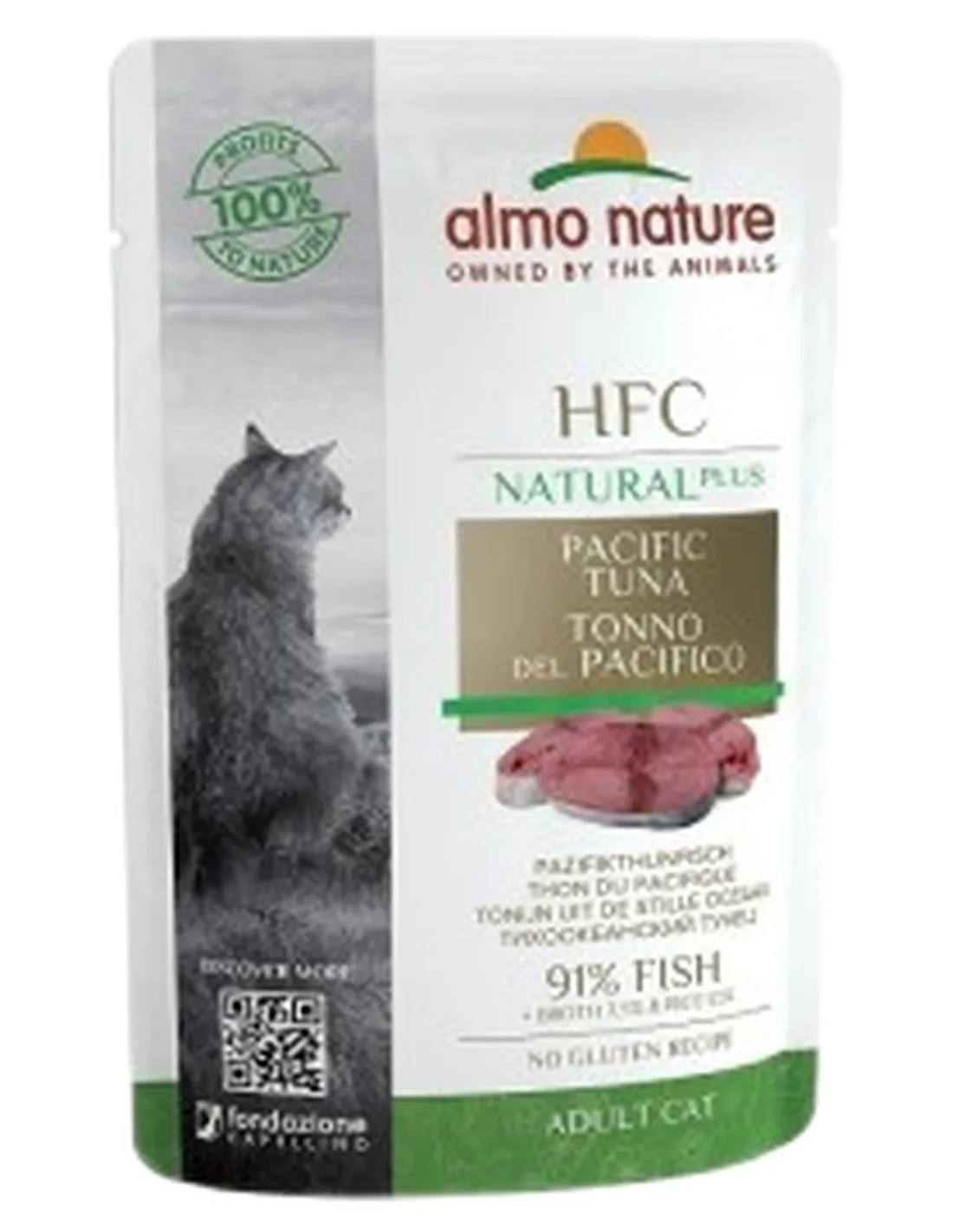 Almo nature hfc natural plus gatto tonno del pacifico busta 55 gr   Almo nature hfc natural plus gatto tonno del pacifico busta 55 gr