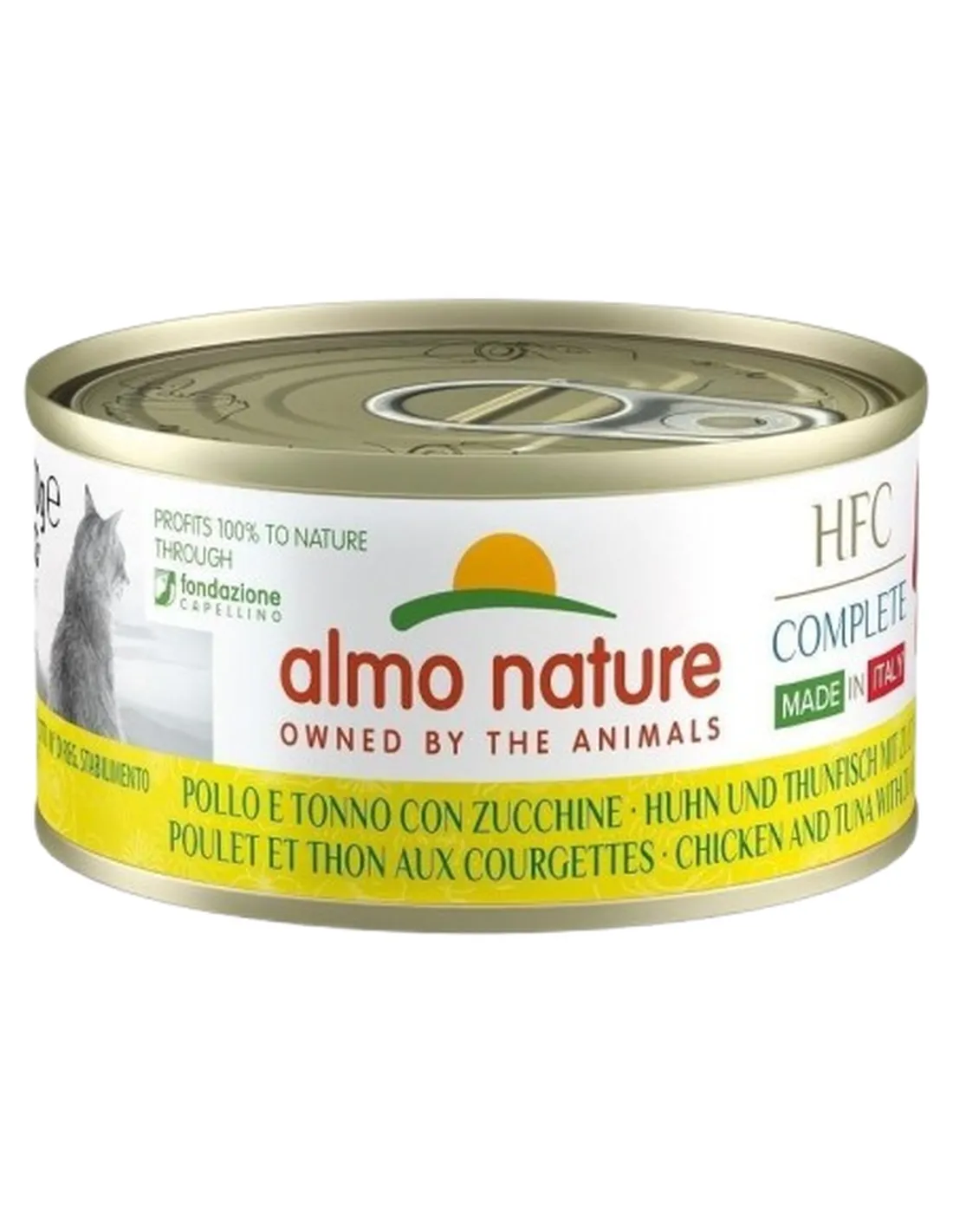 Almo nature hfc natural made in italy gatto pollo e tonno con zucchine 70 gr  