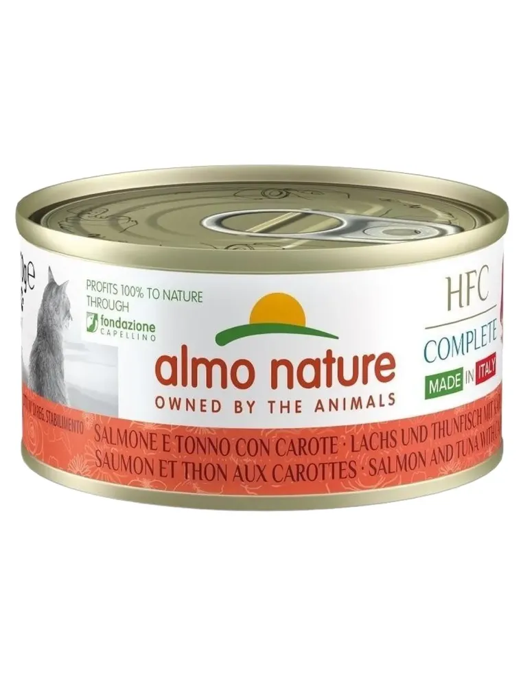 Almo nature hfc natural made in italy gatto salmone e tonno con carote 70 gr  