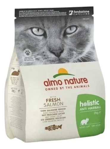 Almo nature holistic gatto adult anti hairball con salmone fresco 2 kg  
