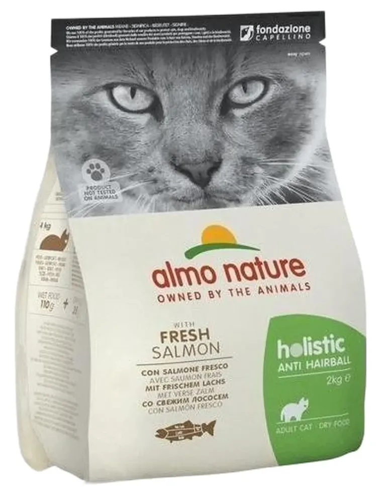 Almo nature holistic gatto adult anti hairball con salmone fresco 2 kg  