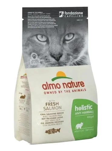 Almo nature holistic gatto adult anti hairball con salmone fresco 400 gr  