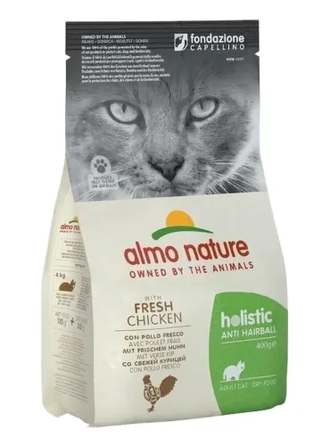 Almo nature holistic gatto adult anti hairball con pollo fresco 400 gr