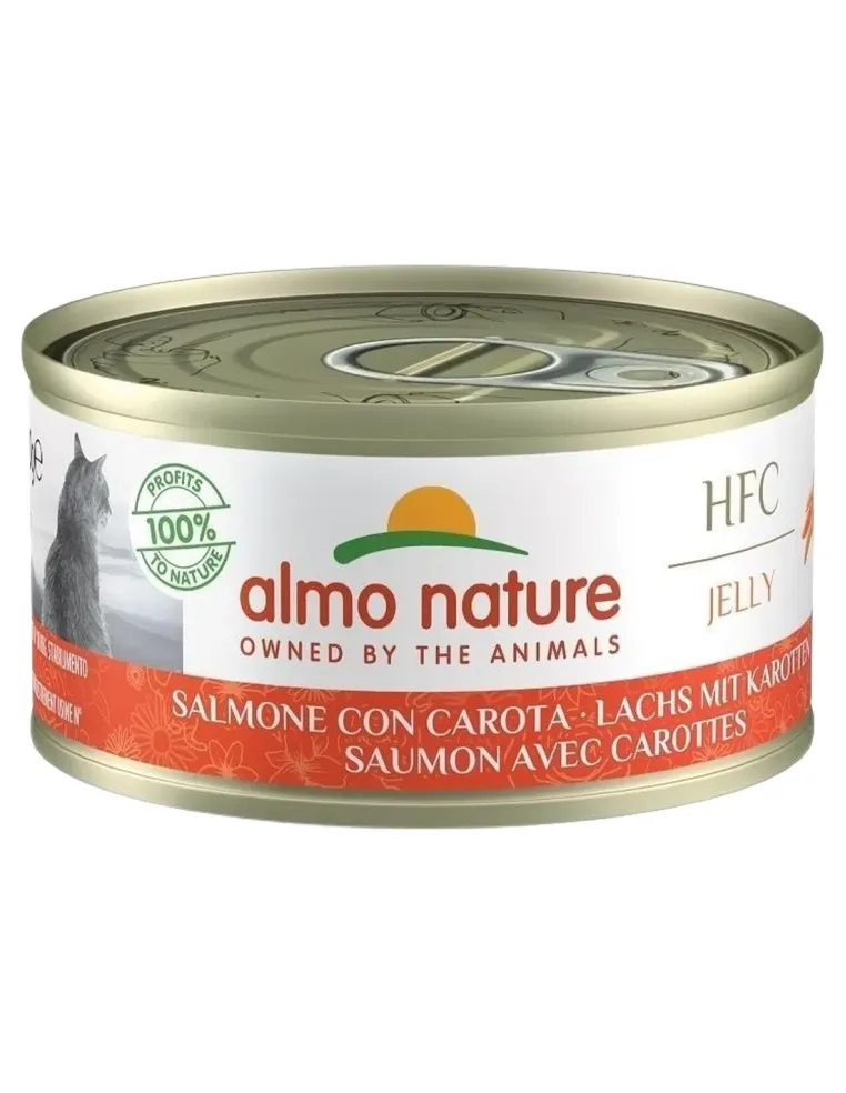 Almo nature hfc jelly gatto adult salmone con carota 70 gr  