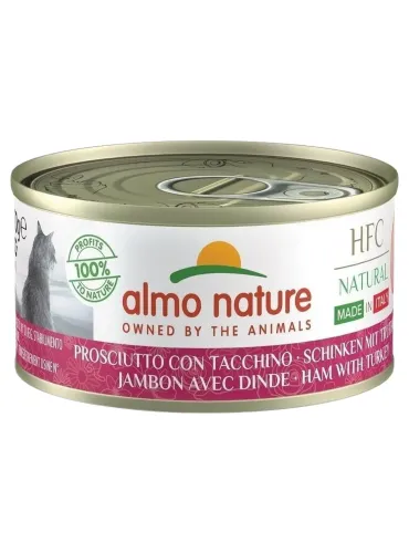 Almo nature hfc natural made in italy gatto prosciutto con tacchino 70 gr  