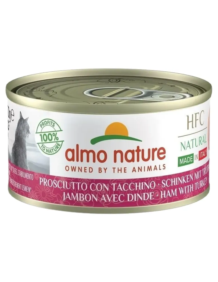 Almo nature hfc natural made in italy gatto prosciutto con tacchino 70 gr  