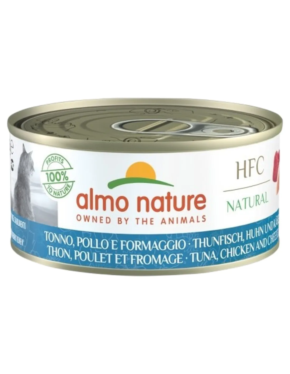 Almo nature HFC natural gatto Adult tonno pollo e formaggio 150 gr   Almo nature HFC natural gatto Adult tonno pollo e formaggio 150 gr