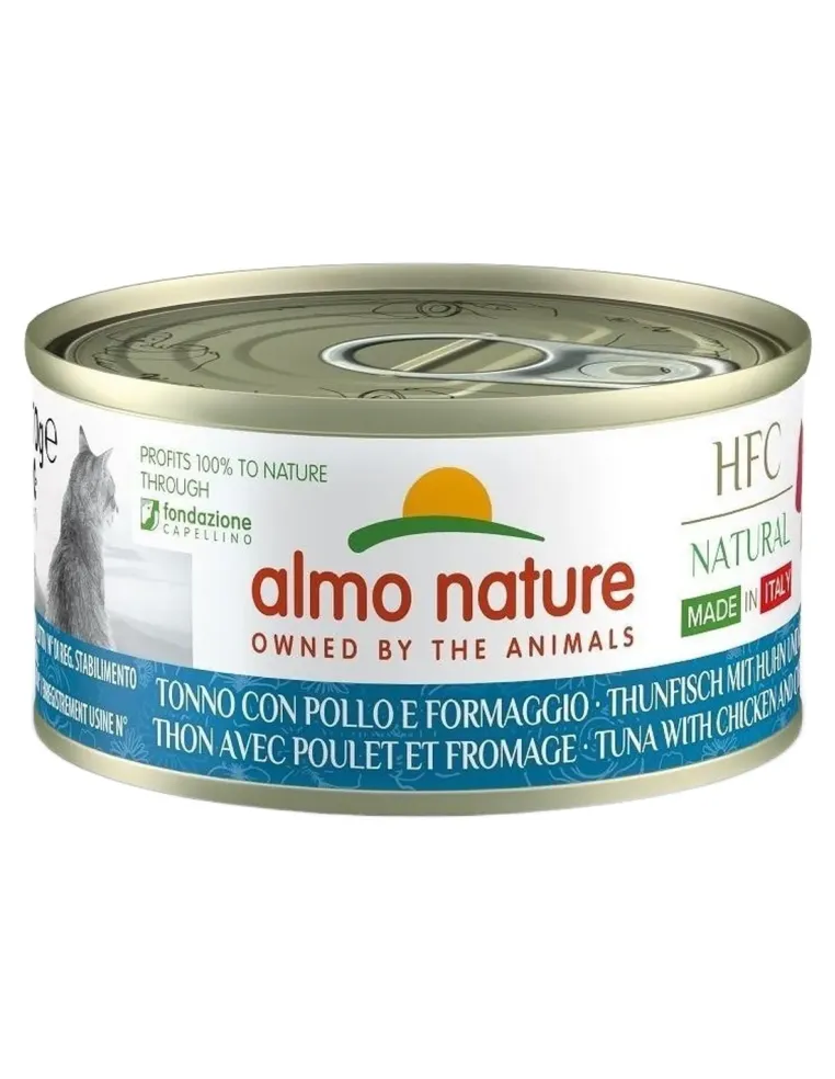 Almo nature hfc natural made in italy gatto tonno pollo con formaggio 70 gr  