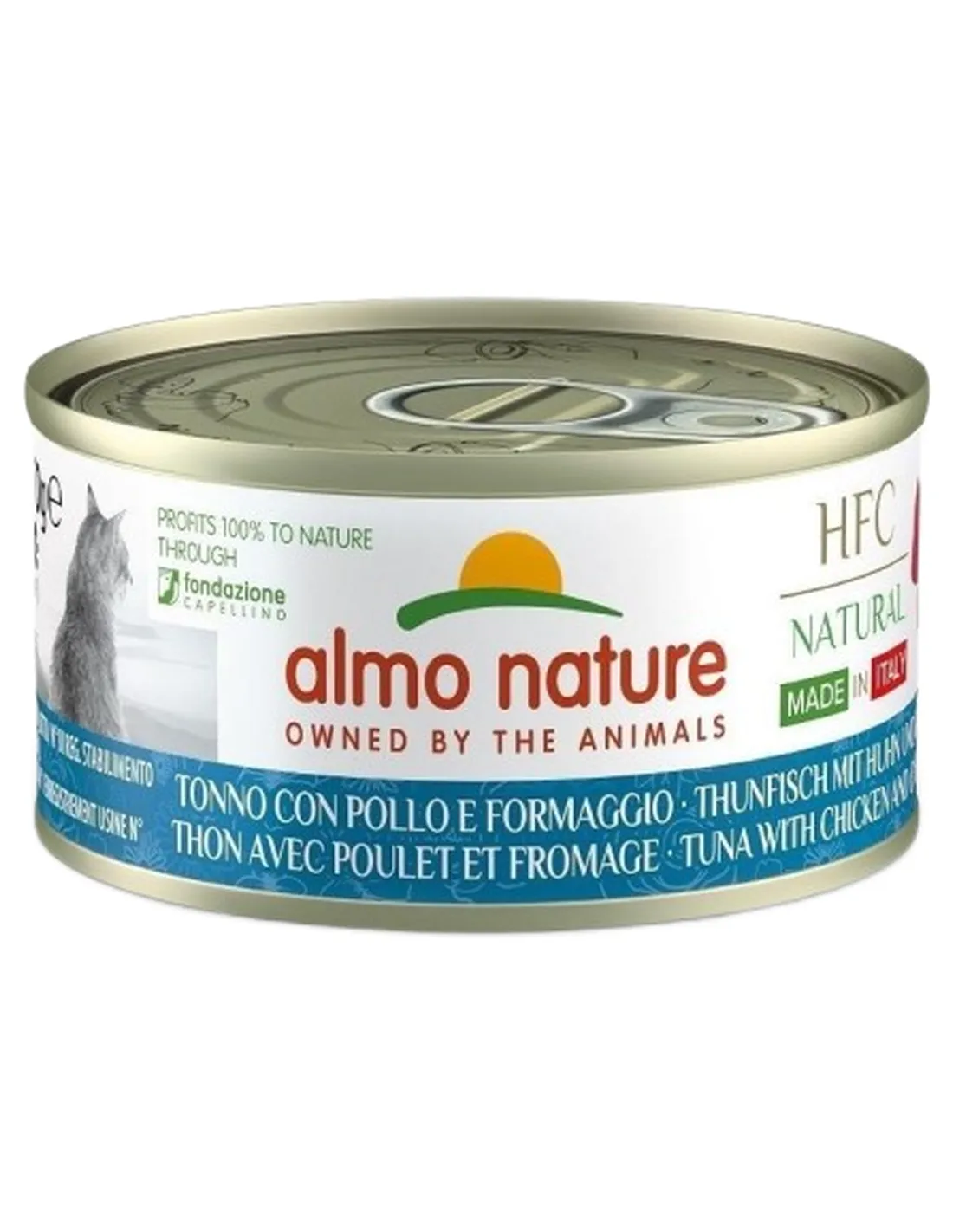 Almo nature hfc natural made in italy gatto tonno pollo con formaggio 70 gr  