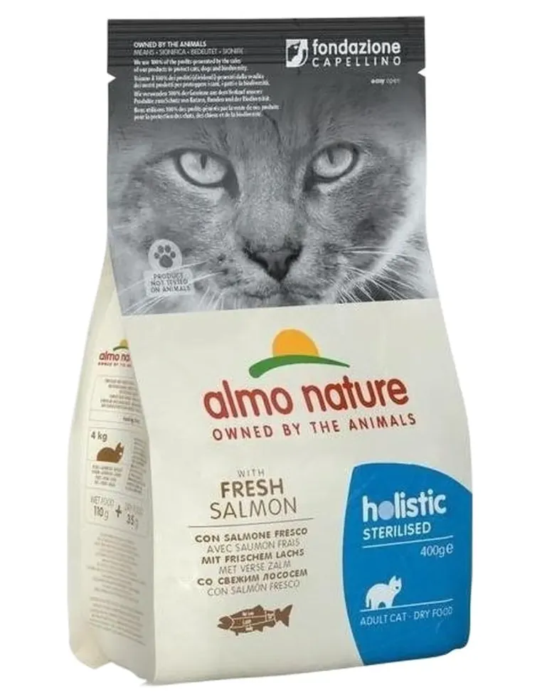 Almo nature holistic gatto adult sterilised con salmone fresco 400 gr  