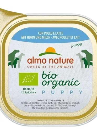 Almo nature pfc daily menù bio puppy con pollo e latte 100 gr  