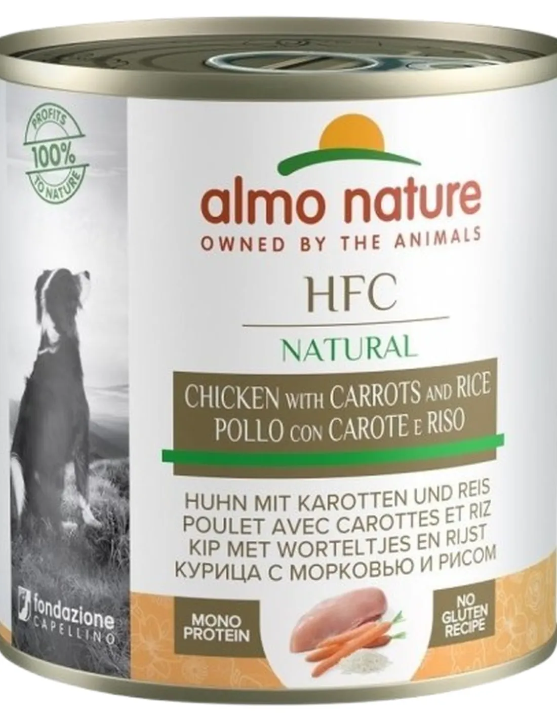 Almo nature hfc cuisine cane pollo con carote e riso 280 gr  
