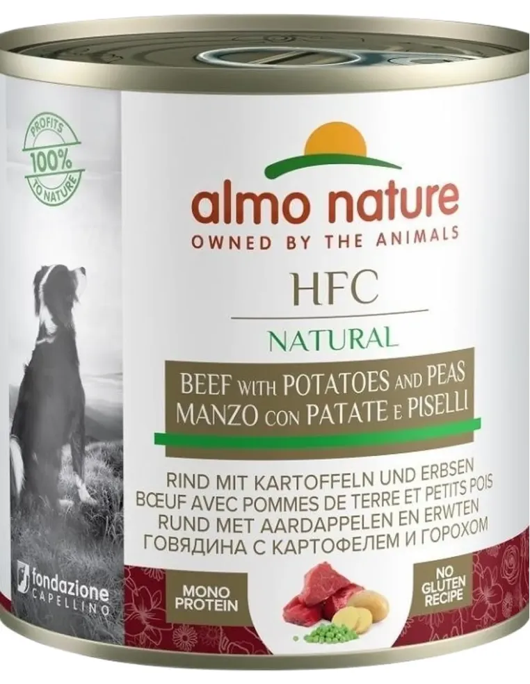 Almo nature hfc cuisine cane manzo con patate e piselli 290 gr  