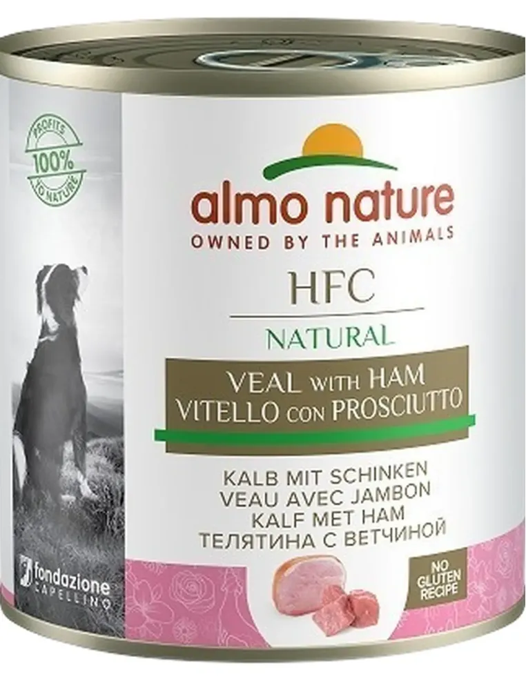 Almo nature hfc cuisine cane vitello con prosciutto 290 gr  
