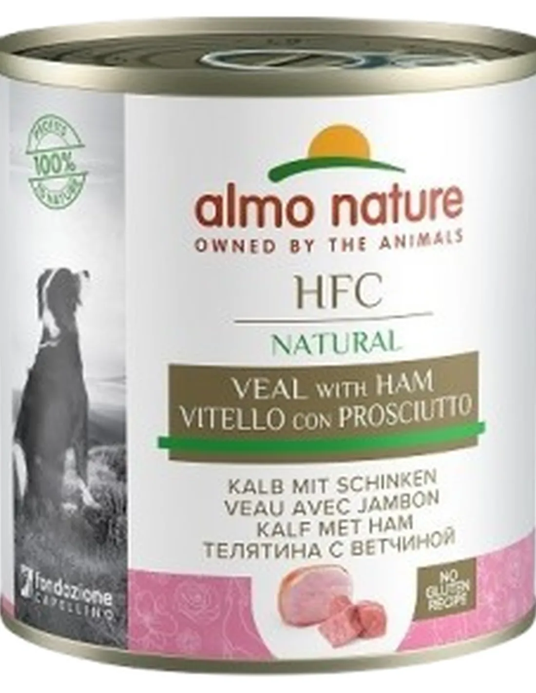 Almo nature hfc cuisine cane vitello con prosciutto 290 gr   Almo nature hfc cuisine cane vitello con prosciutto 290 gr