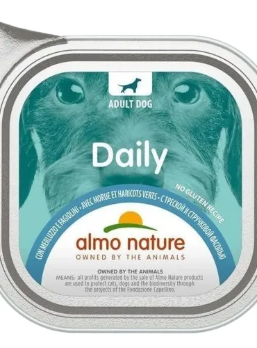 Almo nature pfc daily menu cane adult con merluzzo e fagiolini 100 gr