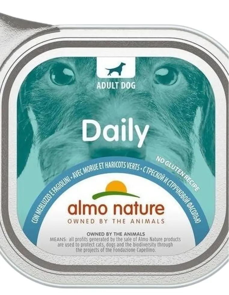 Almo nature pfc daily menu cane adult con merluzzo e fagiolini 100 gr  