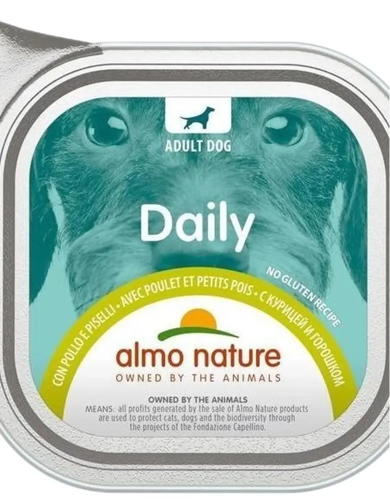 Almo nature pfc daily menu cane adult con pollo e piselli 100 gr  