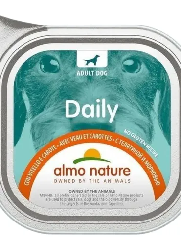 Almo nature pfc daily menu cane adult con vitello e carote 100 gr  