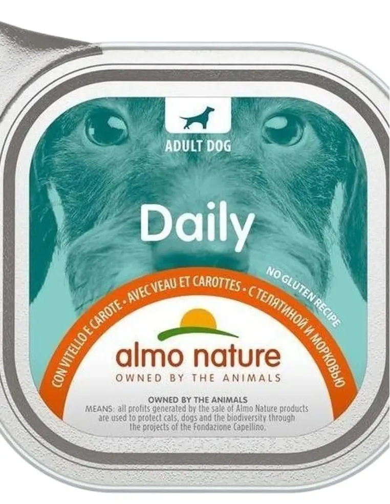 Almo nature pfc daily menu cane adult con vitello e carote 100 gr  