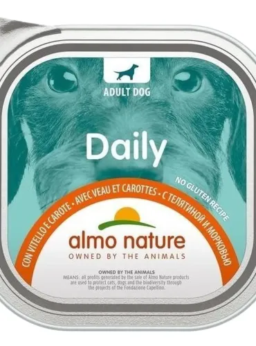 Almo nature pfc daily menu cane adult con vitello e carote 300 gr