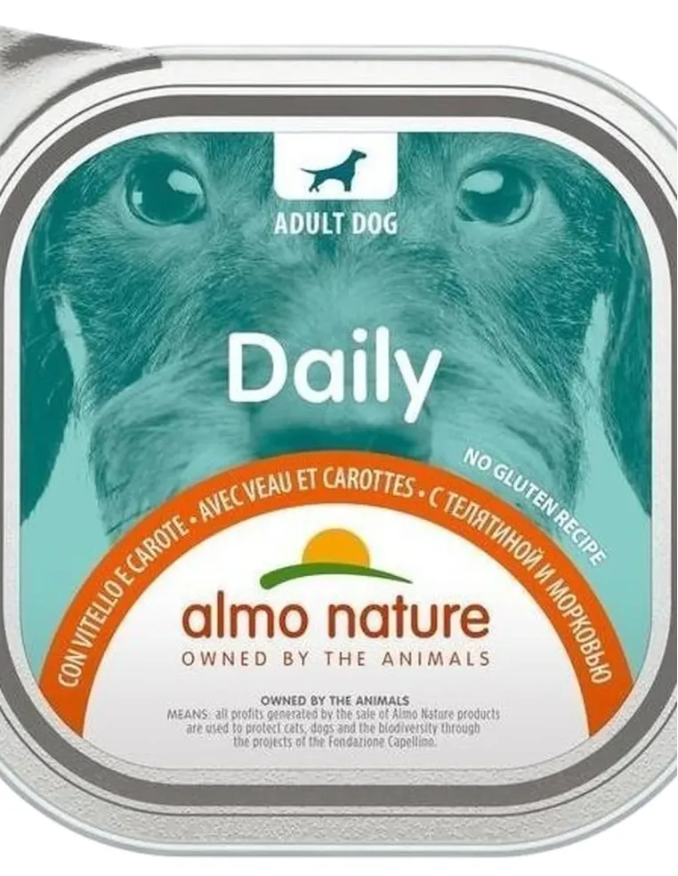 Almo nature pfc daily menu cane adult con vitello e carote 300 gr  