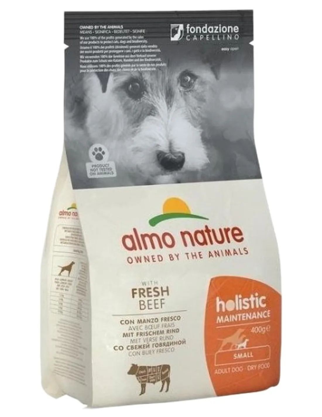 Almo nature holistic cane adult small con manzo 400 gr  