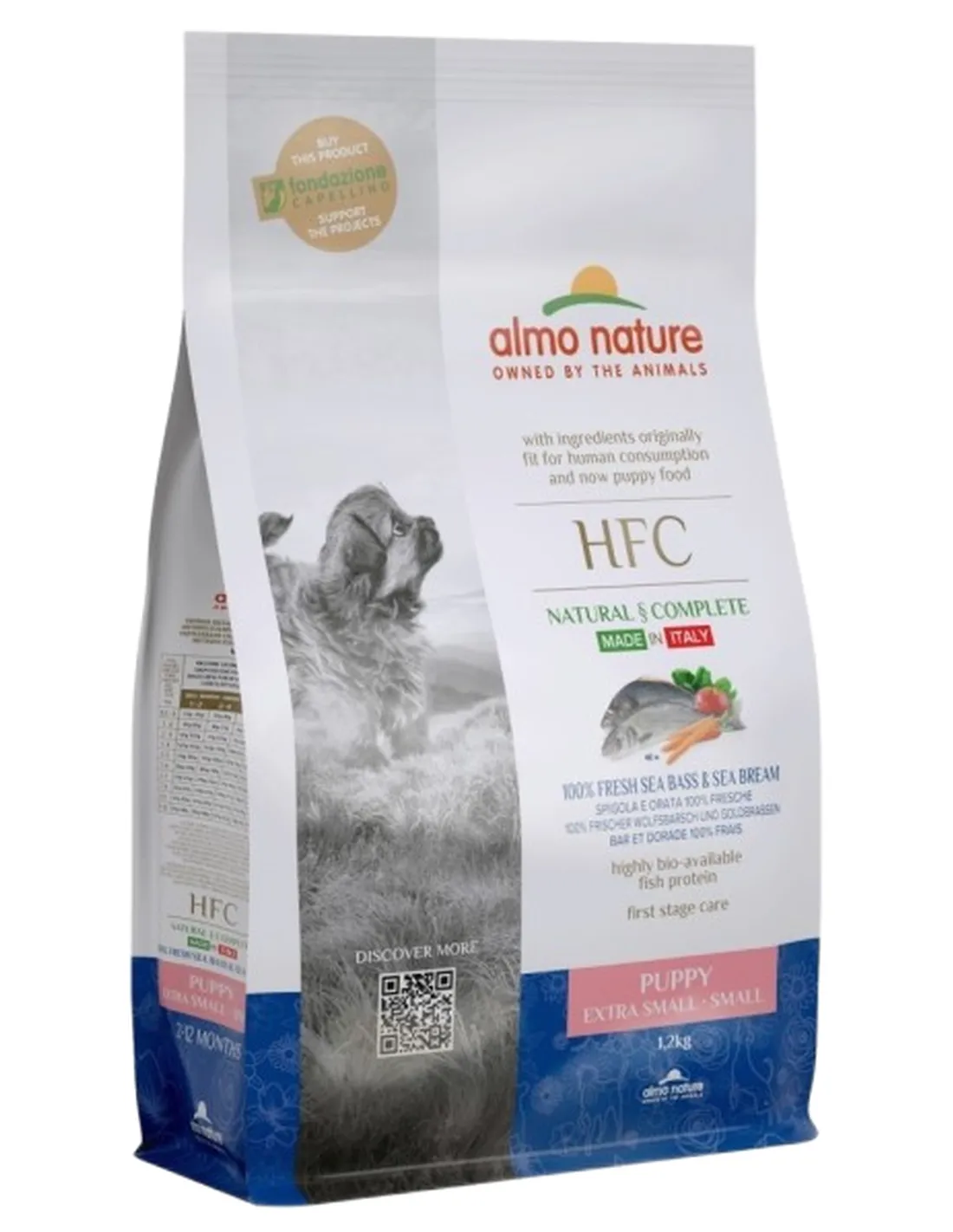 Almo nature HFC cane Puppy Spigola e Orata XS-S 1,2 kg  