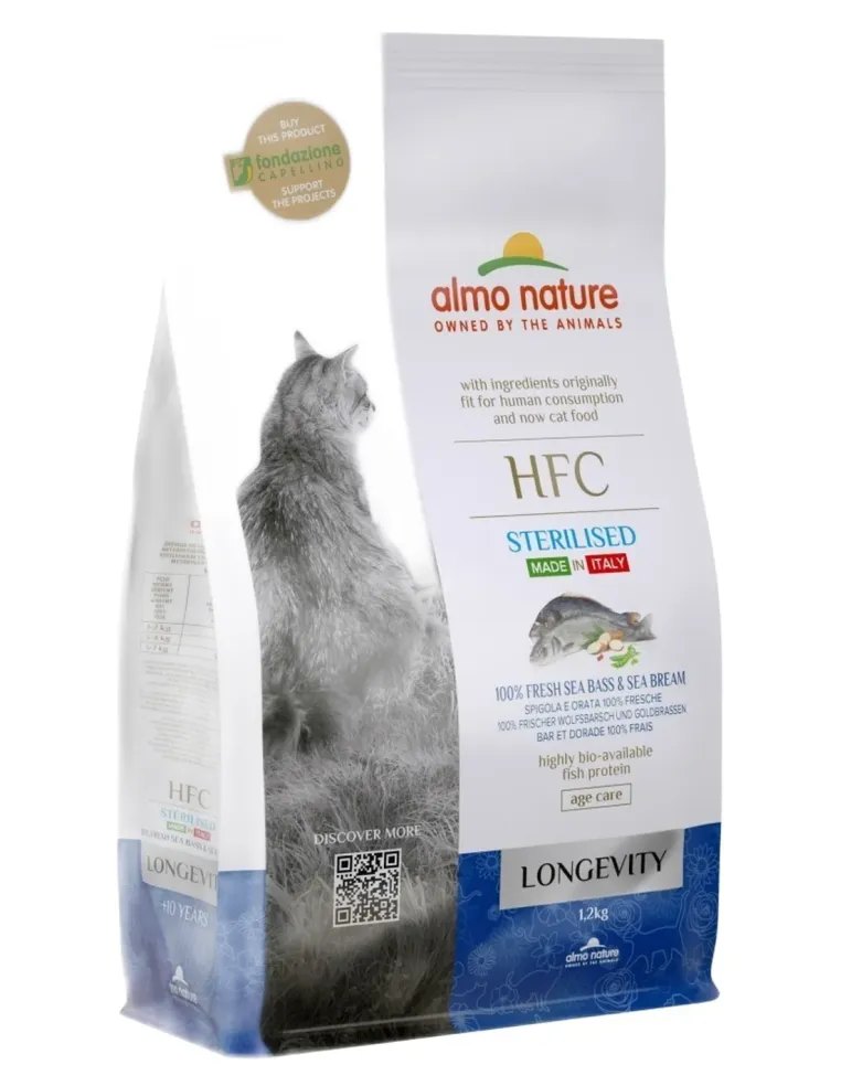 Almo nature HFC gatto Longevity Sterilizzato Spigola e Orata 1,2 kg  