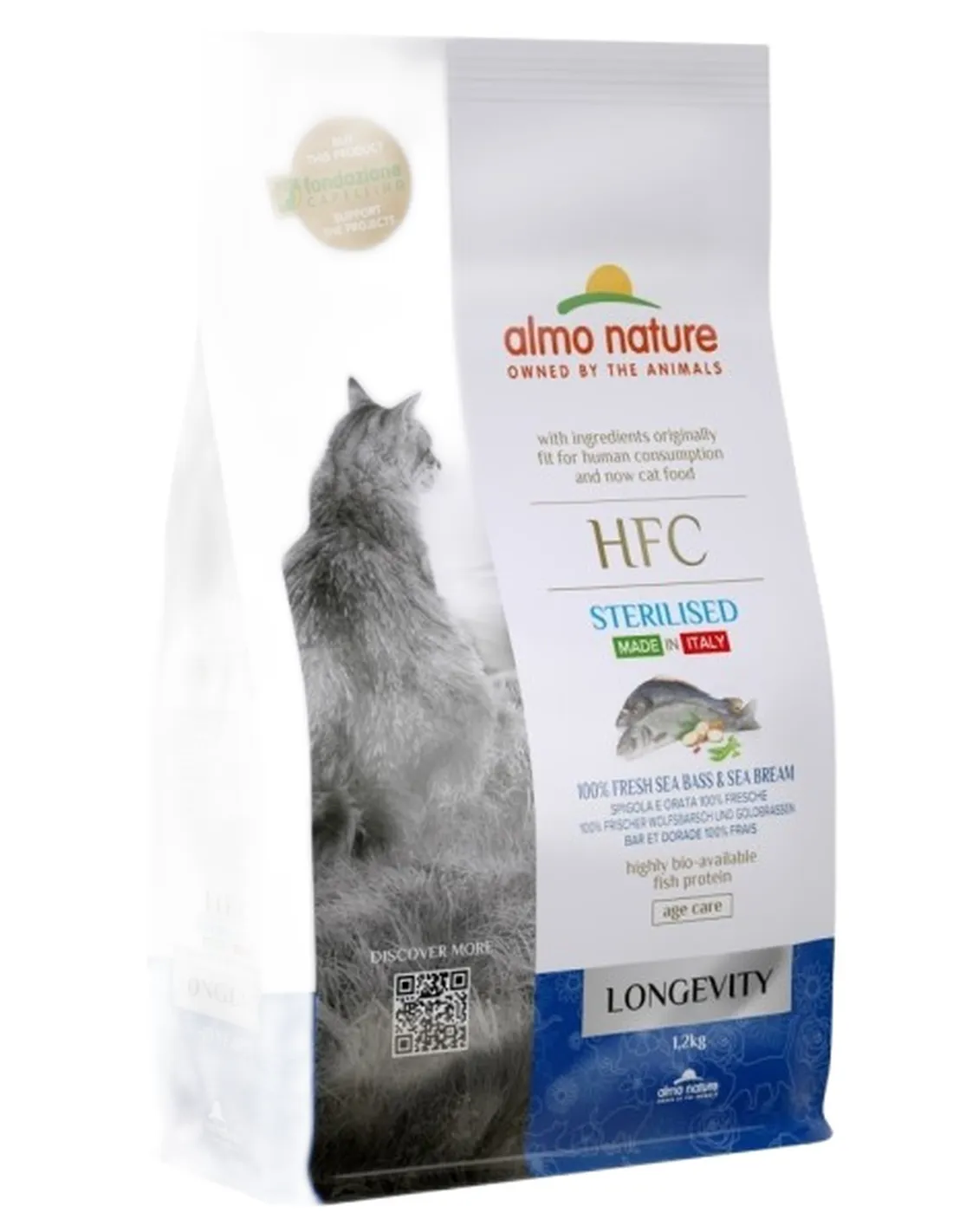 Almo nature HFC gatto Longevity Sterilizzato Spigola e Orata 1,2 kg  