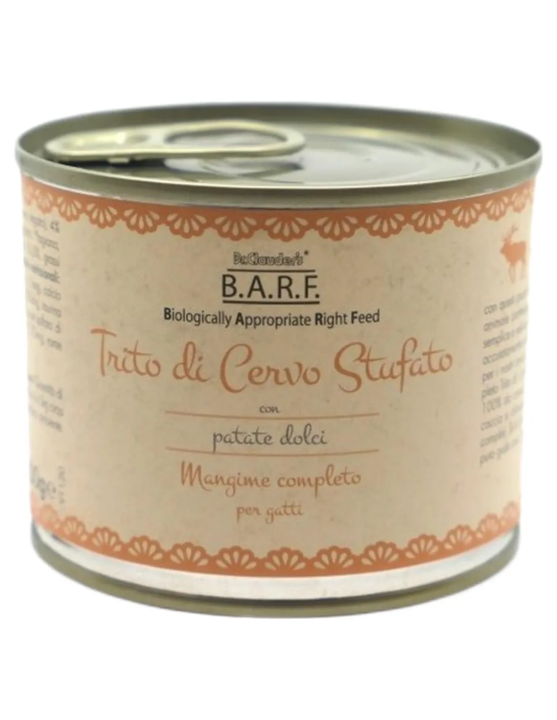 Dr.Clauder's Barf menu completo gatto Trito di cervo con patate dolci 200 gr   Dr.Clauder's Barf menu completo gatto Trito di cervo con patate dolci 200 gr