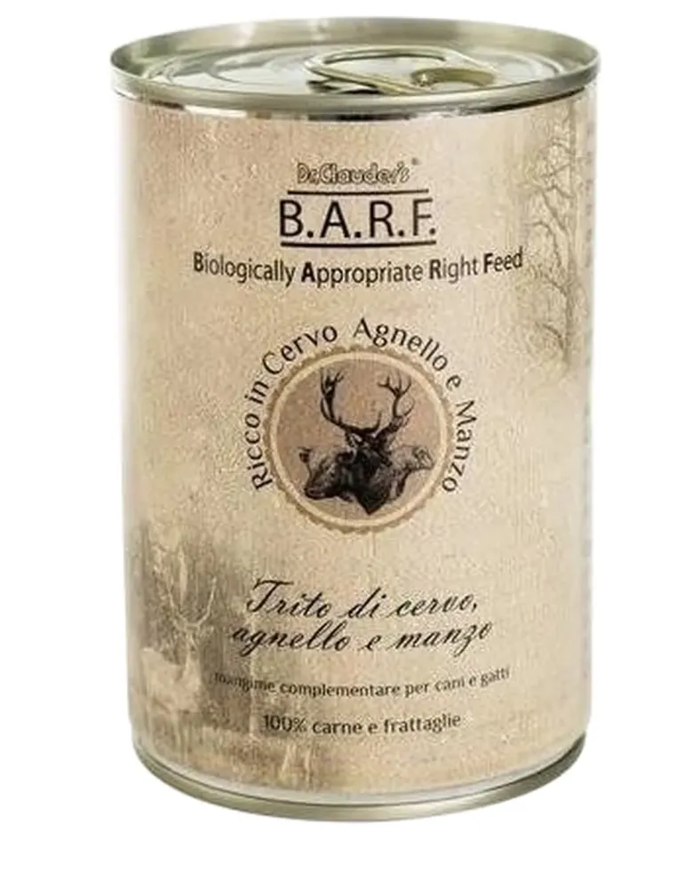 Dr.Clauder's Barf trito di cervo agnello e manzo 400 gr  