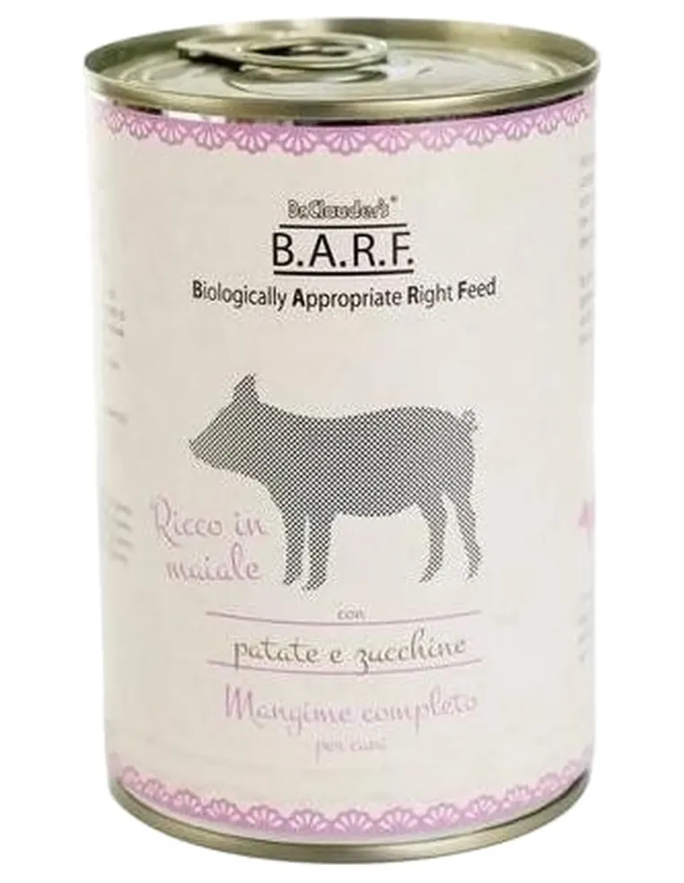 Dr.Clauder's Barf menu completo cane Trito di maiale con patate e zucchine 400 gr  