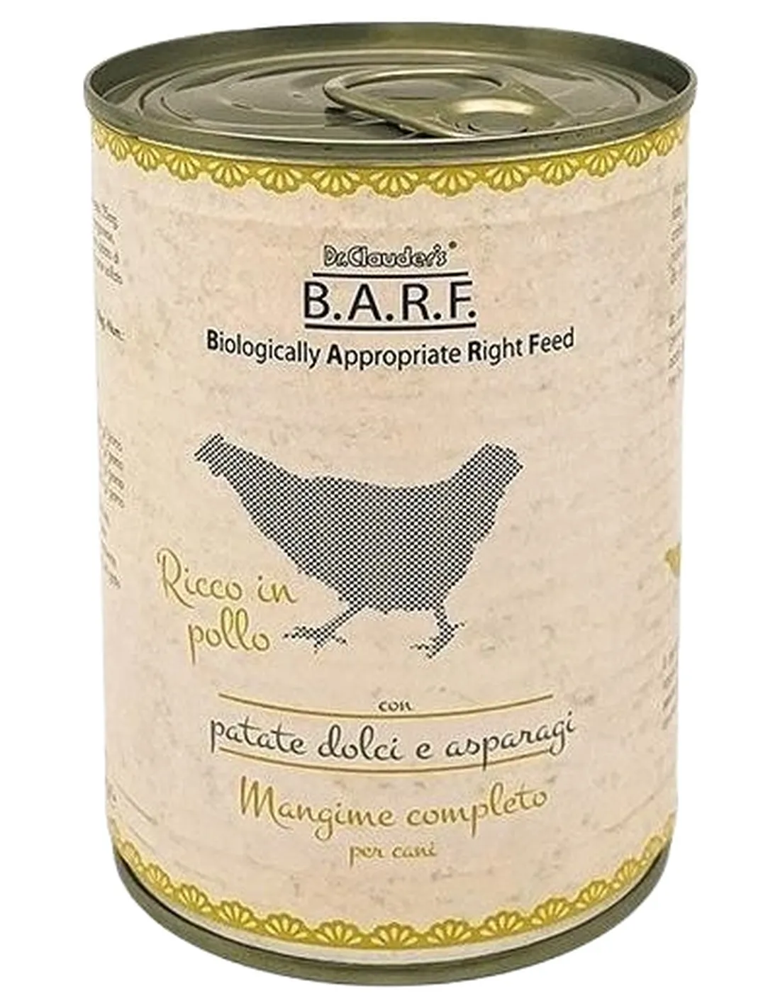 Dr.Clauder's Barf menu completo cane trito di pollo con patate dolci e asparagi 400 gr  