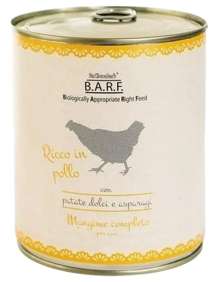 Dr.Clauder's Barf menu completo cane trito di pollo con patate dolci e asparagi 800 gr  