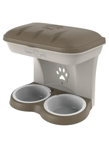 Bama pet ciotola food stand tortora