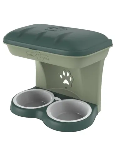 Bama pet ciotola food stand verde