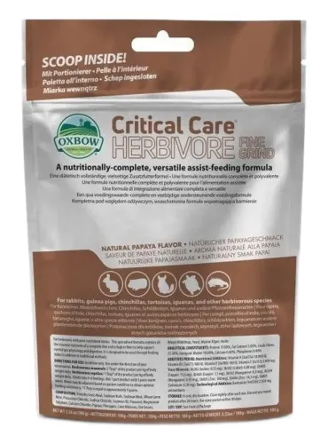 Critical care herbivore fine grind 100 gr  