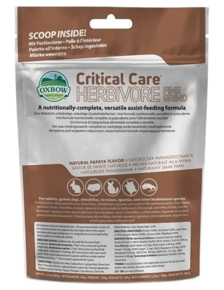 Critical care herbivore fine grind 100 gr  