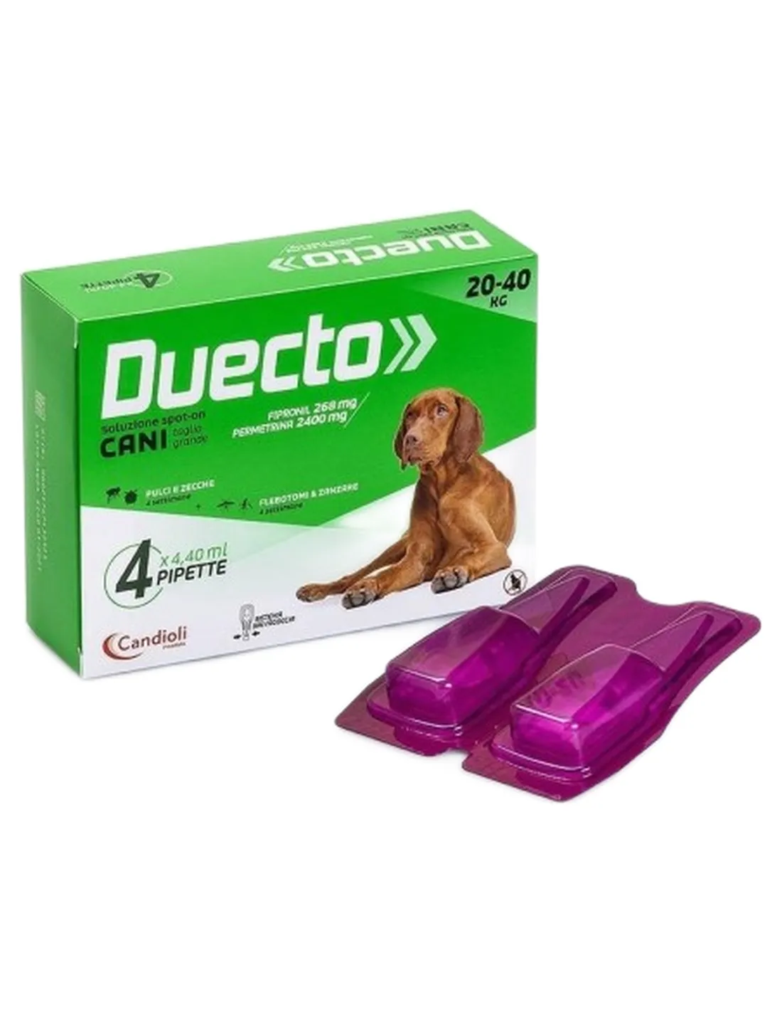 Candioli duecto spot on 4 pipette 20 - 40 kg   Candioli duecto spot on 4 pipette 20 - 40 kg
