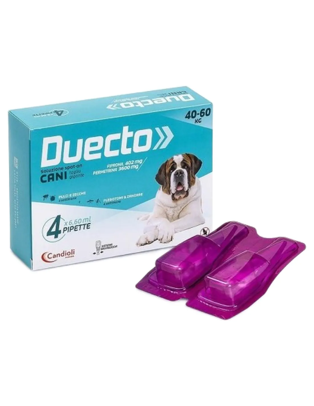 Candioli duecto spot on 4 pipette 40 - 60 kg  